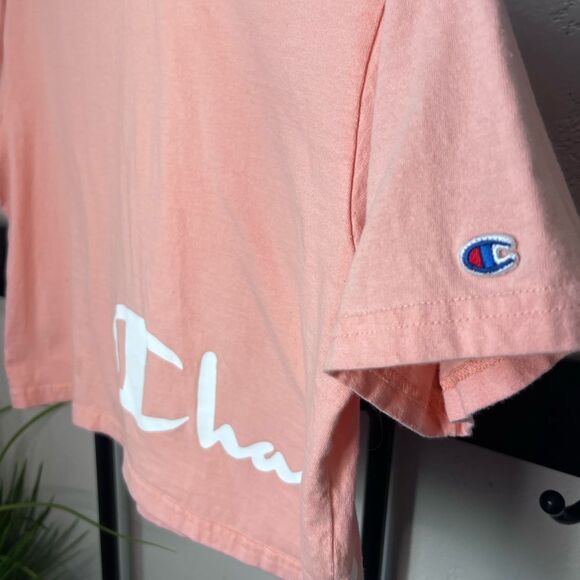 Champion Pink Short Sleeve crop Tee Size Medium - Picture 6 of 13
